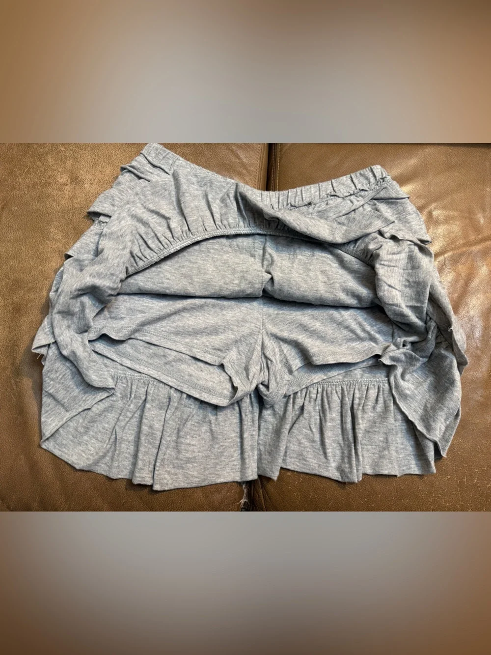 Old Navy Light Gray Tiered Ruffle Skirt